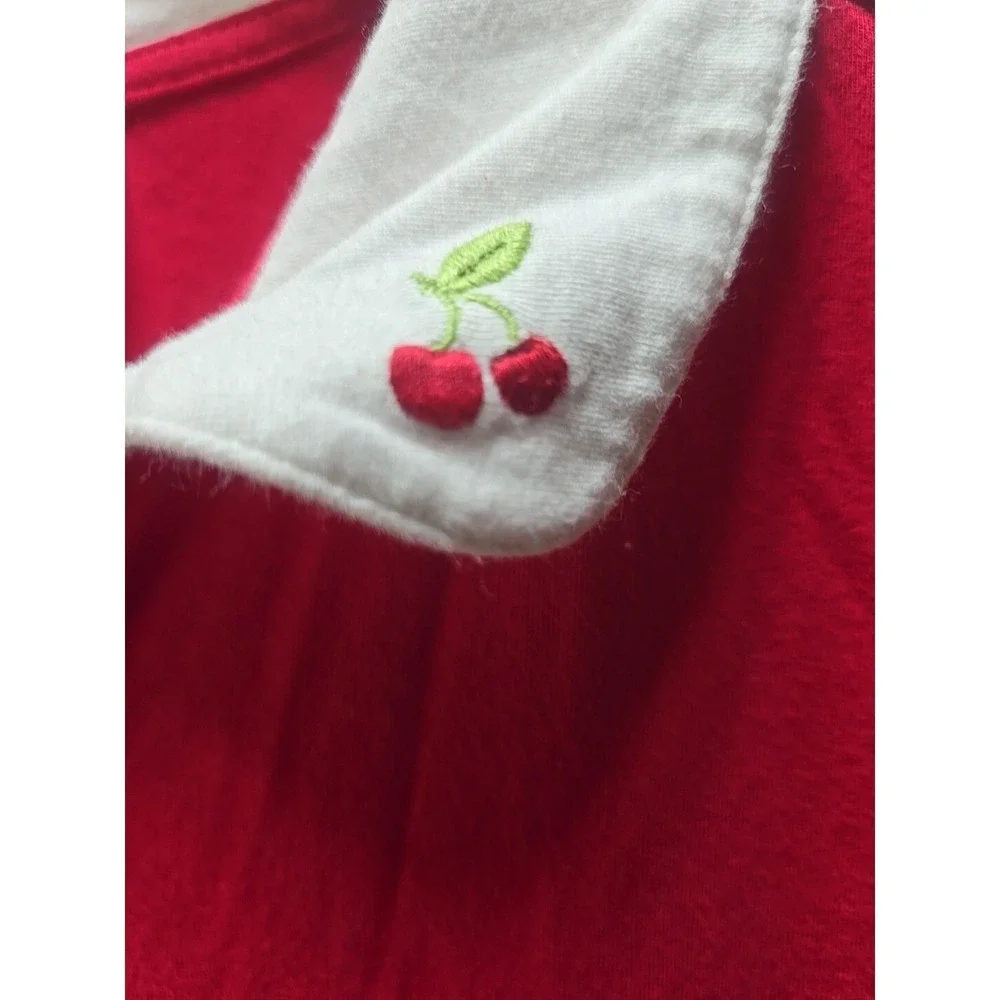 Gymboree Polo Dress Girls 12 Red White Striped Tiered Ruffle Cherry Preppy Girly
